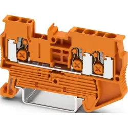 Through terminal block, push-X connection, 0.5-4.0 mm², 1 pole, 24 A, 8 kV, orange, 1741336