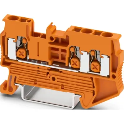 Through terminal block, push-X connection, 0.5-4.0 mm², 1 pole, 24 A, 8 kV, orange, 1741336 - 1