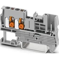 Through terminal block, push-X connection, 0.5-4.0 mm², 1 pole, 24 A, 8 kV, gray, 1544639