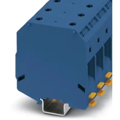 High current terminal, screw connection, 25-95 mm², 2 pole, 232 A, 8 kV, blue, 3247420 - 1