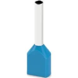 Insulated twin wire end ferrule, 0.75 mm², 10 mm long, DIN 46228-4, UL 486F-F, blue, 2100009
