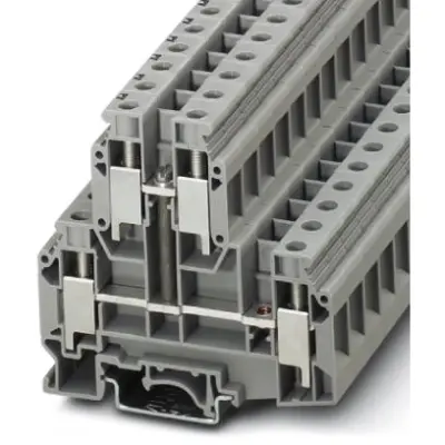 Double level terminal, screw connection, 0.5-16 mm², 4 pole, 57 A, 6 kV, gray, 3003567 - 1