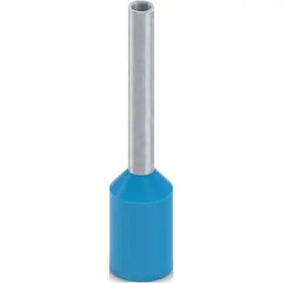 Insulated wire end ferrule, 0.75 mm², 16 mm/10 mm long, DIN 46228-4, UL 486F-E, blue, 2100107 - 1