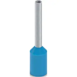 Insulated wire end ferrule, 0.75 mm², 16 mm/10 mm long, DIN 46228-4, UL 486F-E, blue, 2100107