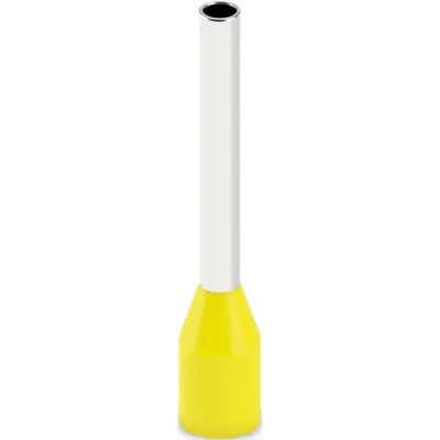 Insulated wire end ferrule, 1.0 mm², 16 mm/10 mm long, UL 486F, yellow, 2100088 - 1