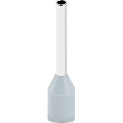 Insulated wire end ferrule, 0.75 mm², 16 mm/10 mm long, DIN 46228-4, UL 486F-E, gray, 2100117 - 1