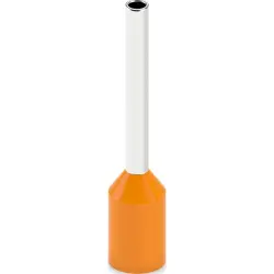Insulated wire end ferrule, 0.5 mm², 16 mm/10 mm long, DIN 46228-4, UL 486F-E, orange, 2100130
