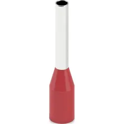 Insulated wire end ferrule, 1.5 mm², 16 mm/10 mm long, DIN 46228-4, UL 486F-E, NFC 63-023, red, 2100071