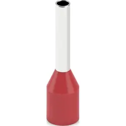 Insulated wire end ferrule, 1.0 mm², 16 mm/10 mm long, DIN 46228-4, UL 486F-E, red, 2100092