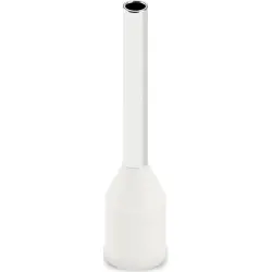 Insulated wire end ferrule, 0.75 mm², 16 mm/10 mm long, UL 486F, white, 2100113