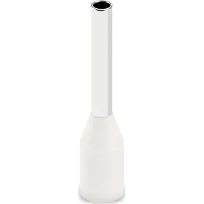 Insulated wire end ferrule, 0.75 mm², 16 mm/10 mm long, DIN 46228-1, UL 486F, white, 2100114 - 1