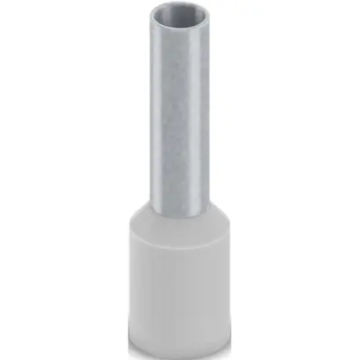 Insulated wire end ferrule, 4.0 mm², 17 mm/10 mm long, DIN 46228-4, UL 486F-E, gray, 2100245 - 1