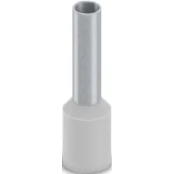 Insulated wire end ferrule, 4.0 mm², 17 mm/10 mm long, DIN 46228-4, UL 486F-E, gray, 2100245