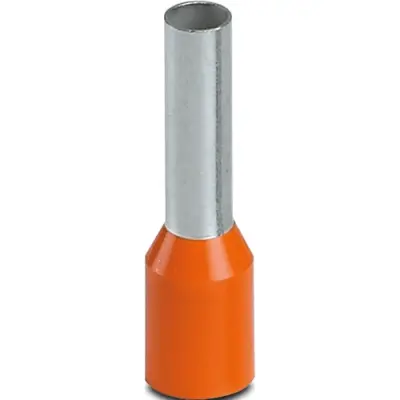 Insulated wire end ferrule, 4.0 mm², 17 mm/10 mm long, UL 486F-E, NF C 63-023, orange, 1213202 - 1