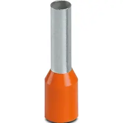 Insulated wire end ferrule, 4.0 mm², 17 mm/10 mm long, UL 486F-E, NF C 63-023, orange, 1213202