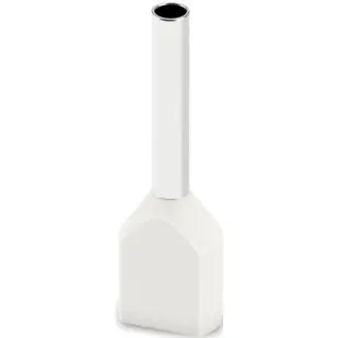 Insulated twin wire end ferrule, 0.75 mm², 17 mm/10 mm long, UL 486F, white, 2100010 - 1