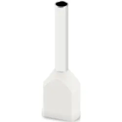 Insulated twin wire end ferrule, 0.75 mm², 17 mm/10 mm long, UL 486F, white, 2100010