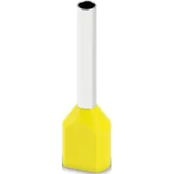 Insulated twin wire end ferrule, 1.0 mm², 12 mm long, UL 486F, yellow, 2100007
