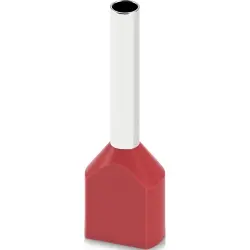 Insulated twin wire end ferrule, 1.5 mm², 12 mm long, DIN 46228-4, UL 486F-F, red, 2100005
