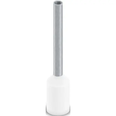 Insulated wire end ferrule, 0.75 mm², 12 mm long, UL 486F, white, 2100112 - 1