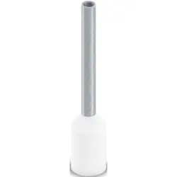 Insulated wire end ferrule, 0.75 mm², 12 mm long, UL 486F, white, 2100112
