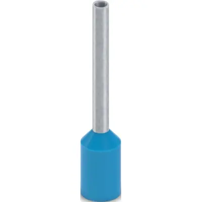 Insulated wire end ferrule, 0.75 mm², 18 mm/12 mm long, UL 486F, blue, 2100108 - 1