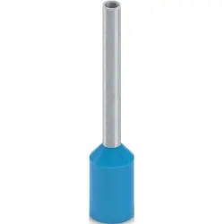 Insulated wire end ferrule, 0.75 mm², 18 mm/12 mm long, UL 486F, blue, 2100108