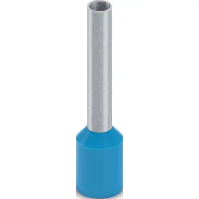 Insulated wire end ferrule, 2.5 mm², 18 mm/12 mm long, DIN 46228-4, UL 486F-E, blue, 2100241 - 1