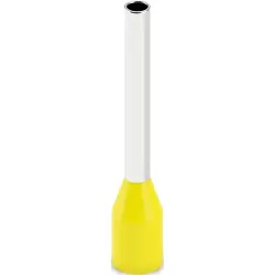 Insulated wire end ferrule, 1.0 mm², 18 mm/12 mm long, DIN 46228-1, UL 486F, yellow, 2100086