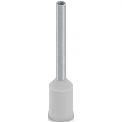 Insulated wire end ferrule, 0.75 mm², 18 mm/12 mm long, UL 486F, gray, 2100104 - 1