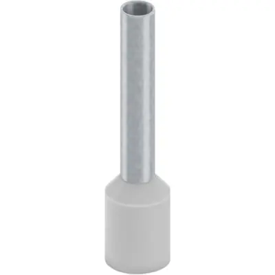 Insulated wire end ferrule, 2.5 mm², 18 mm/12 mm long, DIN 46228-4, UL 486F-E, gray, 2100242 - 1