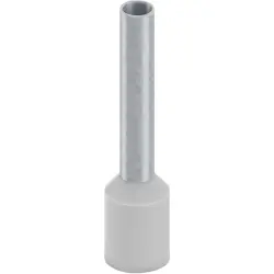 Insulated wire end ferrule, 2.5 mm², 18 mm/12 mm long, DIN 46228-4, UL 486F-E, gray, 2100242