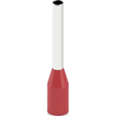Insulated wire end ferrule, 1.5 mm², 18 mm/12 mm long, DIN 46228-4, UL 486F-E, NFC 63-023, red, 2100070 - 1