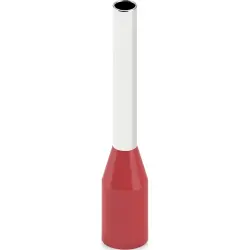 Insulated wire end ferrule, 1.5 mm², 18 mm/12 mm long, DIN 46228-4, UL 486F-E, NFC 63-023, red, 2100070