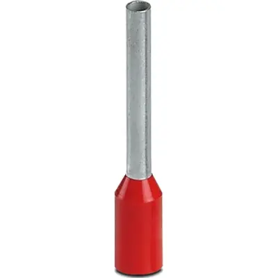 Insulated wire end ferrule, 1.0 mm², 18 mm/12 mm long, DIN 46228-4, UL 486F-E, NFC 63-023, red, 1200311 - 1