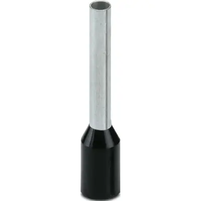 Insulated wire end ferrule, 1.5 mm², 18 mm/12 mm long, DIN 46228-4, UL 486F-E, NFC 63-023, black, 1200310 - 1