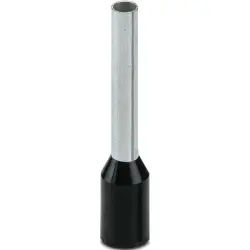 Insulated wire end ferrule, 1.5 mm², 18 mm/12 mm long, DIN 46228-4, UL 486F-E, NFC 63-023, black, 1200310
