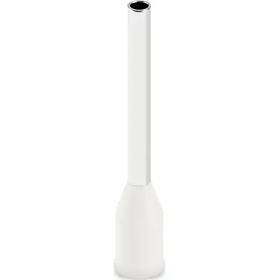 Insulated wire end ferrule, 0.75 mm², 18 mm/12 mm long, DIN 46228-1, UL 486F, white, 2100110 - 1