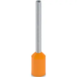 Insulated wire end ferrule, 0.5 mm², 18.5 mm/12 mm long, DIN 46228-4, UL 486F-E, orange, 2100129