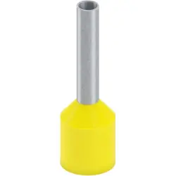 Insulated wire end ferrule, 6.0 mm², 20 mm/12 mm long, DIN 46228-4, UL 486F-E, yellow, 2100249