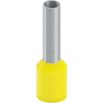 Insulated wire end ferrule, 6.0 mm², 20 mm/12 mm long, DIN 46228-1, UL 486F, yellow, 2100047 - 1