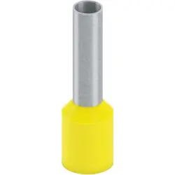 Insulated wire end ferrule, 6.0 mm², 20 mm/12 mm long, DIN 46228-1, UL 486F, yellow, 2100047