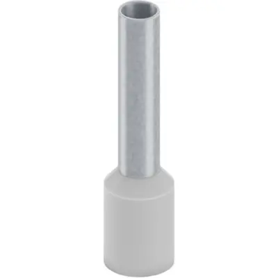 Insulated wire end ferrule, 4.0 mm², 20 mm/12 mm long, DIN 46228-4, UL 486F-E, gray, 2100247 - 1