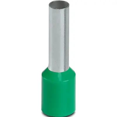 Insulated wire end ferrule, 6.0 mm², 20 mm/12 mm long, UL 486F-E, NF C 63-023, green, 1213203 - 1