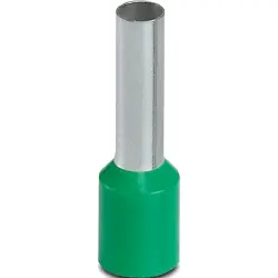 Insulated wire end ferrule, 6.0 mm², 20 mm/12 mm long, UL 486F-E, NF C 63-023, green, 1213203
