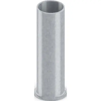 Uninsulated wire end ferrule, 10 mm², 15 mm long, DIN 46228-1, UL 486F-A, silver, 2100039 - 1