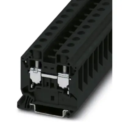 Through terminal block, screw connection, 1.5-25 mm², 2 pole, 76 A, 8 kV, black, 3044197 - 1