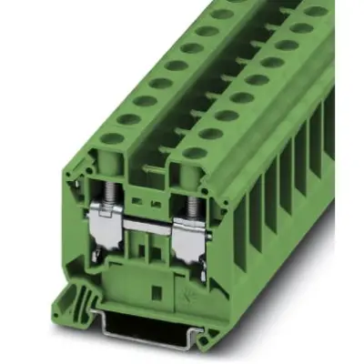 Through terminal block, screw connection, 1.5-25 mm², 2 pole, 76 A, 8 kV, green, 3044211 - 1