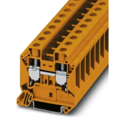 Through terminal block, screw connection, 1.5-25 mm², 2 pole, 76 A, 8 kV, orange, 3047468 - 1