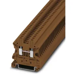 Through terminal block, screw connection, 0.14-4.0 mm², 2 pole, 24 A, 8 kV, brown, 3044077